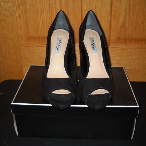 Nina "Faiza - FY" Women's True Black Suede - 10M - Picture 2 of 4